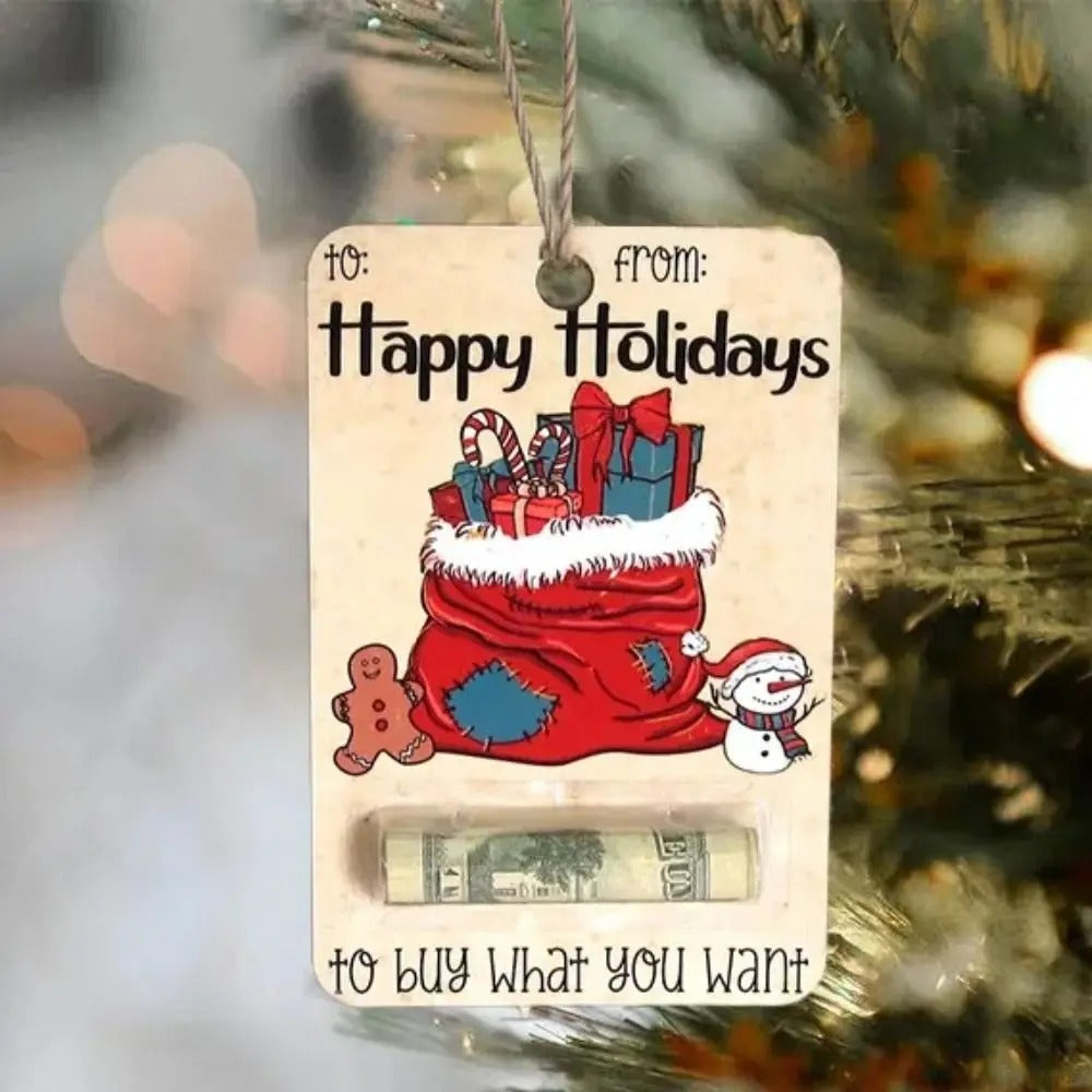 Wooden Christmas Money Holder