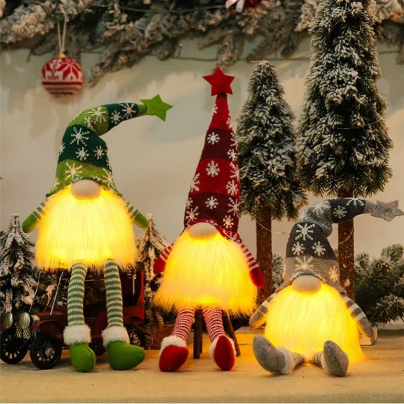 Christmas Gnome Faceless Night Light Doll