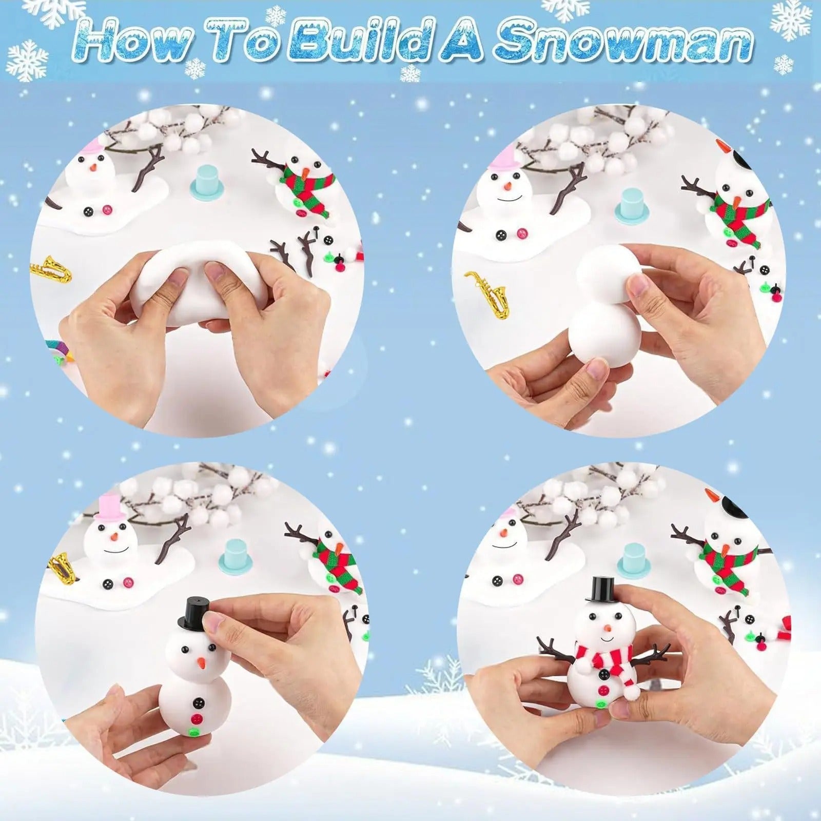 86 pc Build a Snowman Clay Kit Set