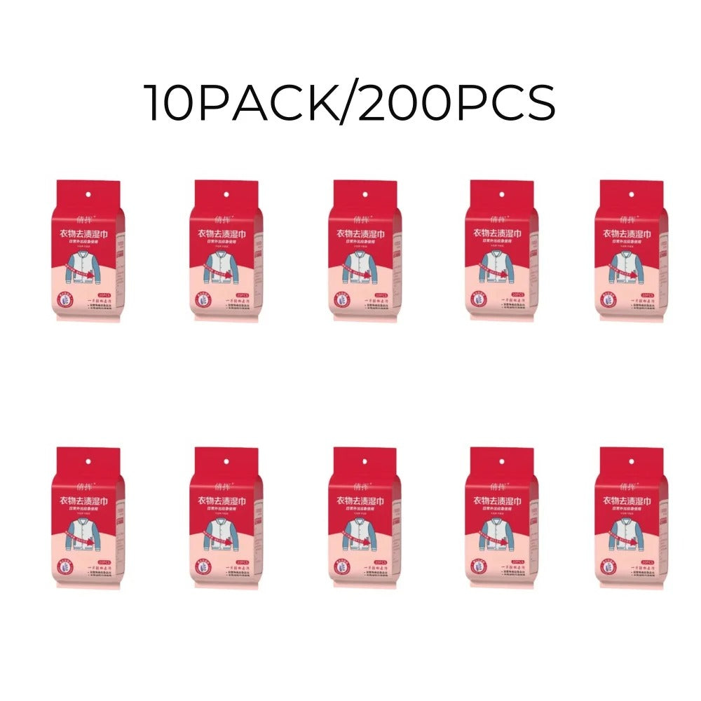 Clothes Cleaning Wipes – Portable Stain Remover Wipes for Jackets, Shoes & Clothing (20pcs)