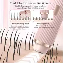 Electric Shaver for Women – Waterproof Wet & Dry 2-in-1 Dual Head Bikini Hair Trimmer