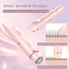 Electric Shaver for Women – Waterproof Wet & Dry 2-in-1 Dual Head Bikini Hair Trimmer