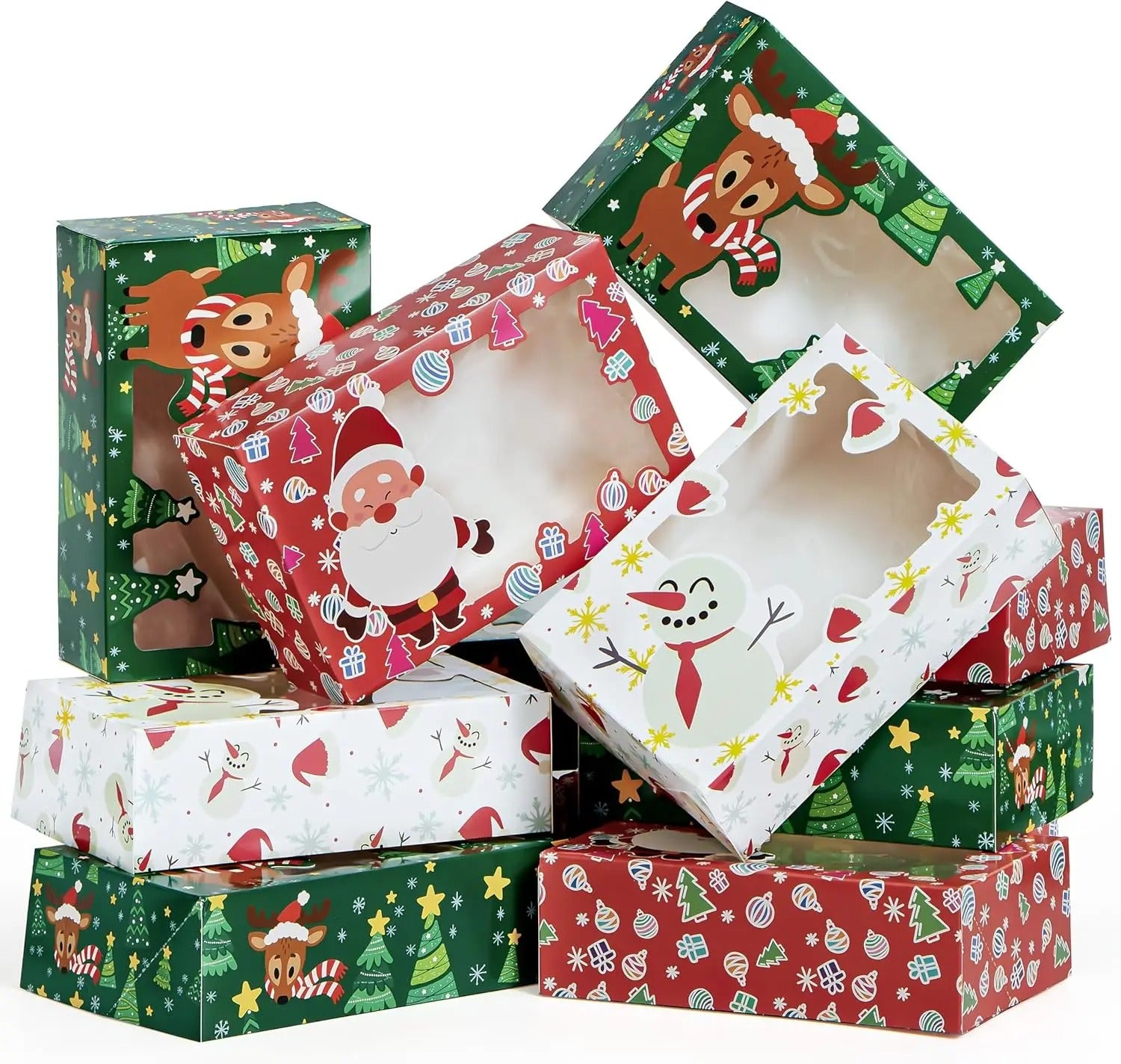 4pcs Christmas Window Cookie Boxes