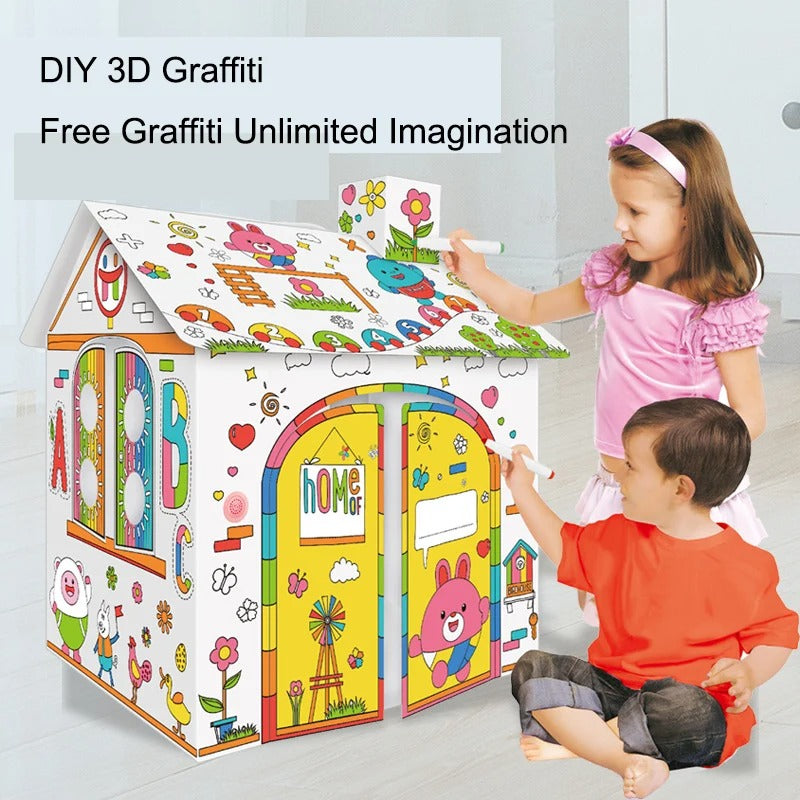 DIY Graffiti Christmas Cottage