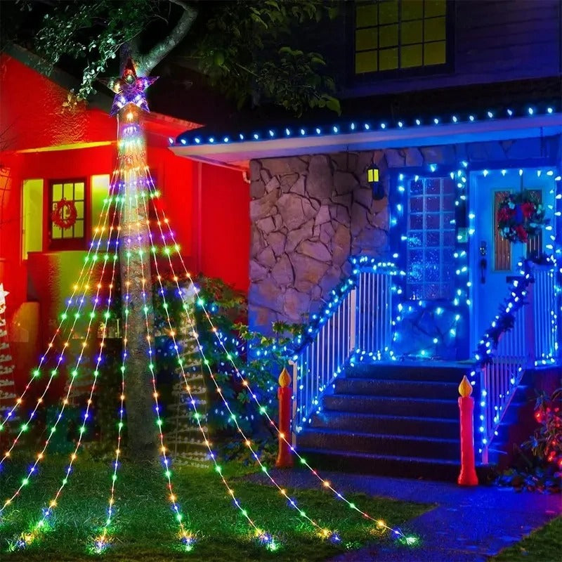 Christmas Tree Waterfall Lights