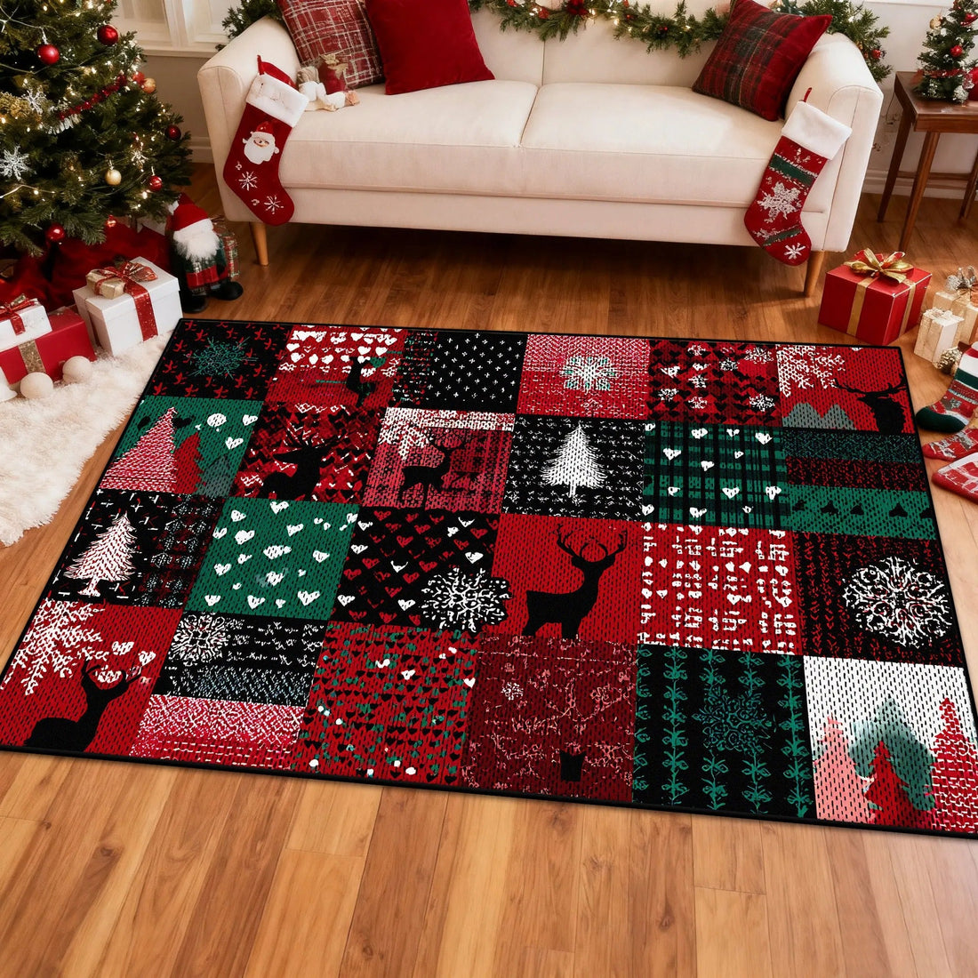 Premium Grid Christmas Rugs