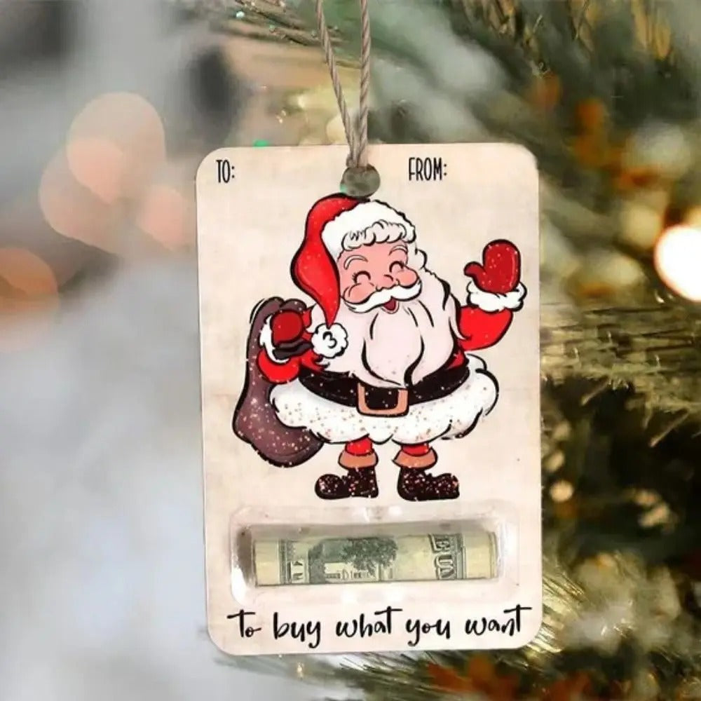 Wooden Christmas Money Holder