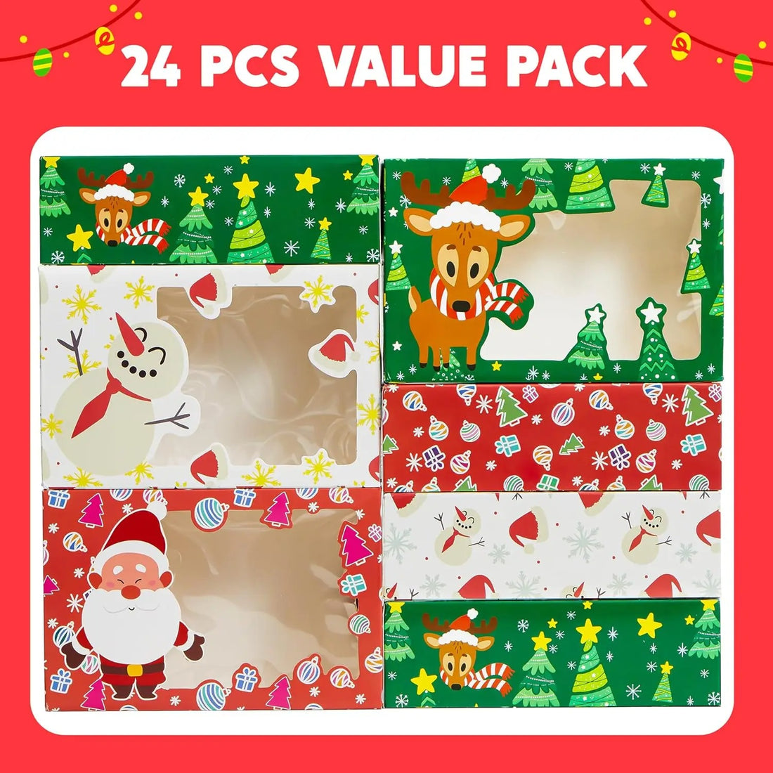 4pcs Christmas Window Cookie Boxes