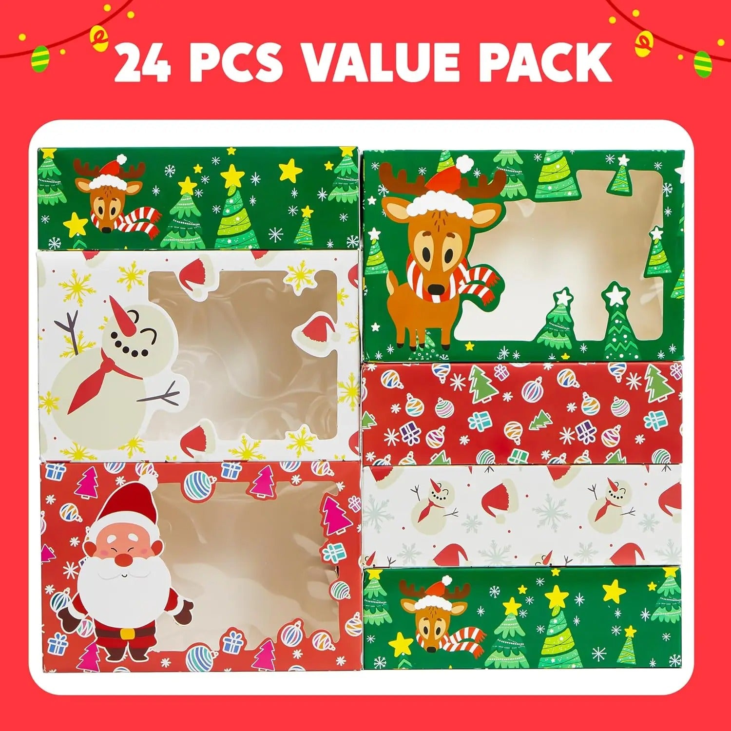 4pcs Christmas Window Cookie Boxes