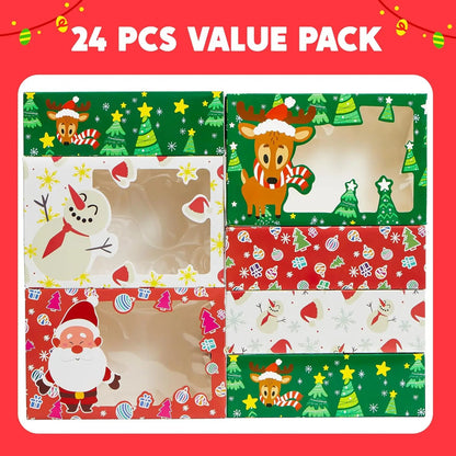 4pcs Christmas Window Cookie Boxes