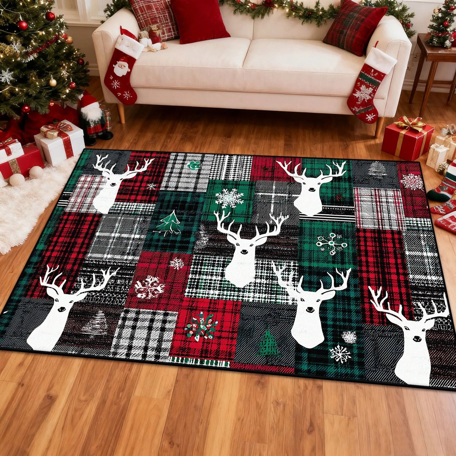 Premium Grid Christmas Rugs