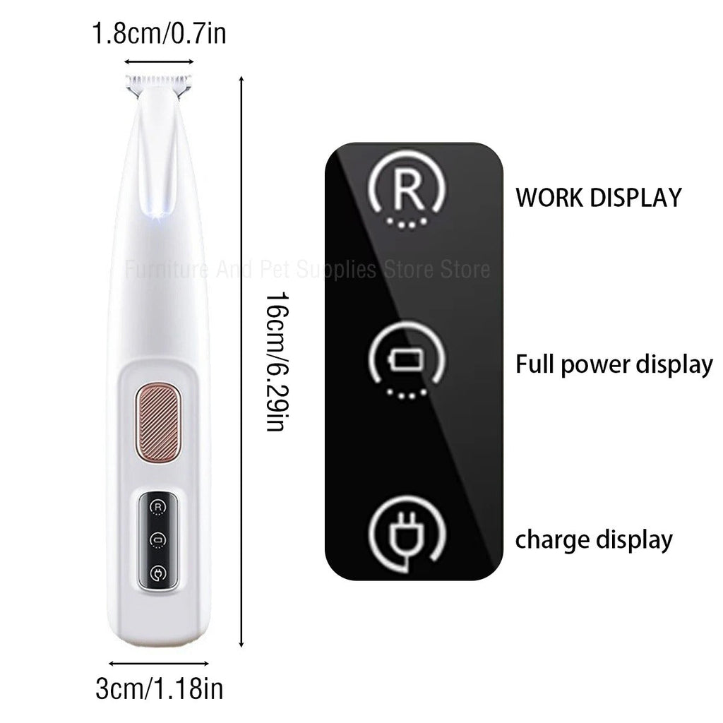 Portable Dog Paw Trimmer – Wireless, Low-Noise Grooming Clipper for Paws, Face, and Ears
