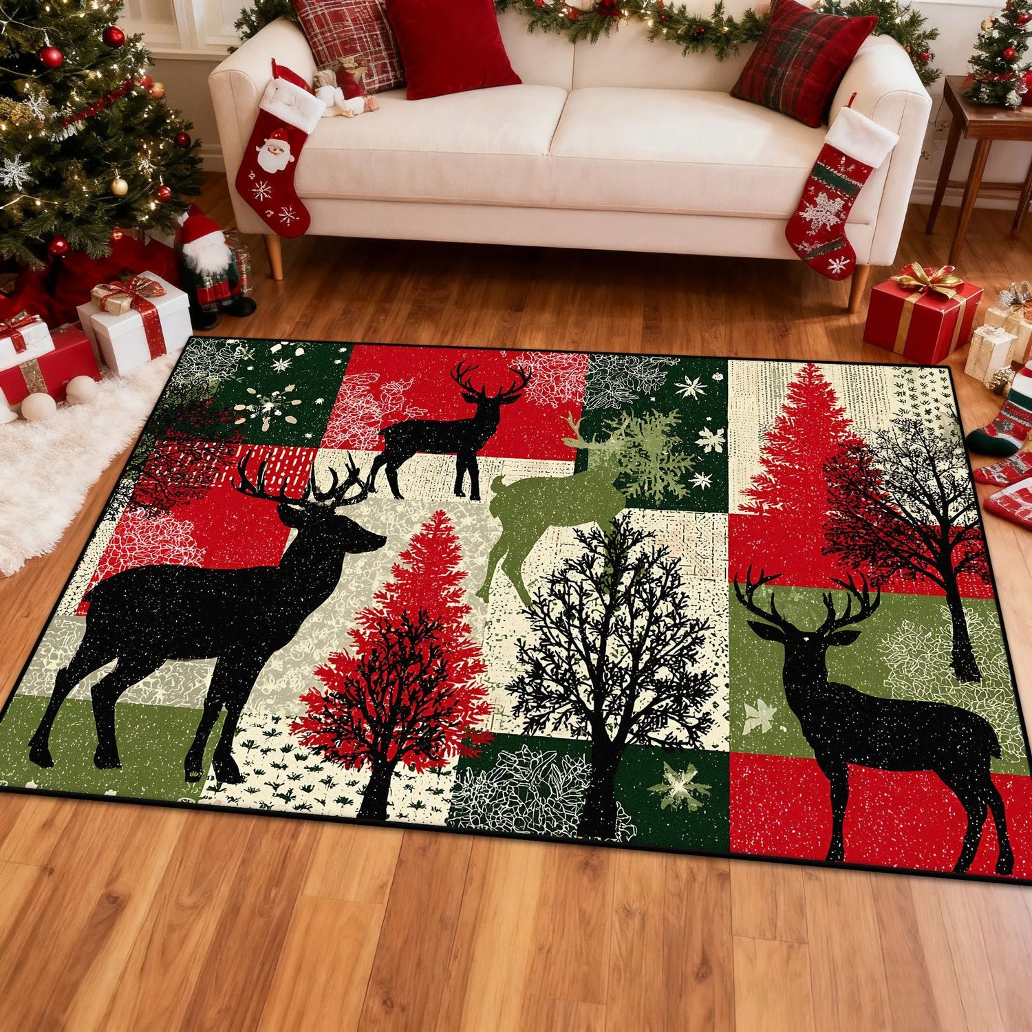 Premium Grid Christmas Rugs
