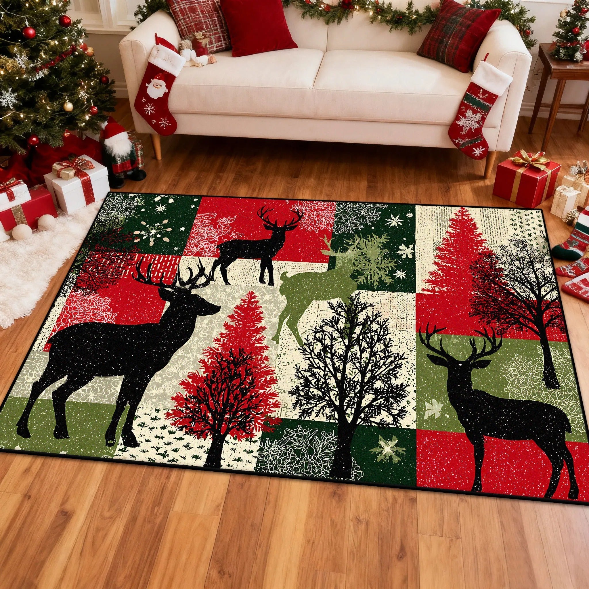 Premium Grid Christmas Rugs