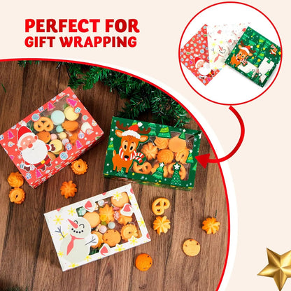 4pcs Christmas Window Cookie Boxes