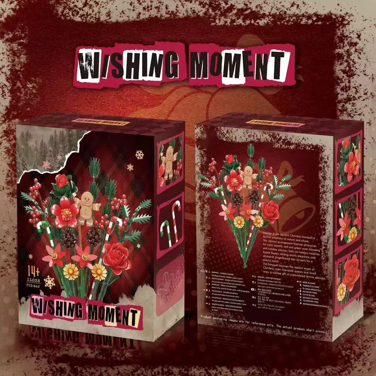 865PCS Gingerbread Flower Bouquet Building Blocks