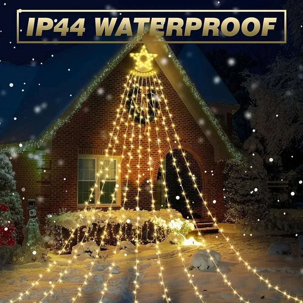 Christmas Tree Waterfall Lights