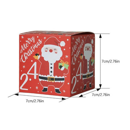 24pcs/set Christmas Advent Calendar Box Kraft Paper Candy Box 24 Days Countdown to Xmas Gift Boxes