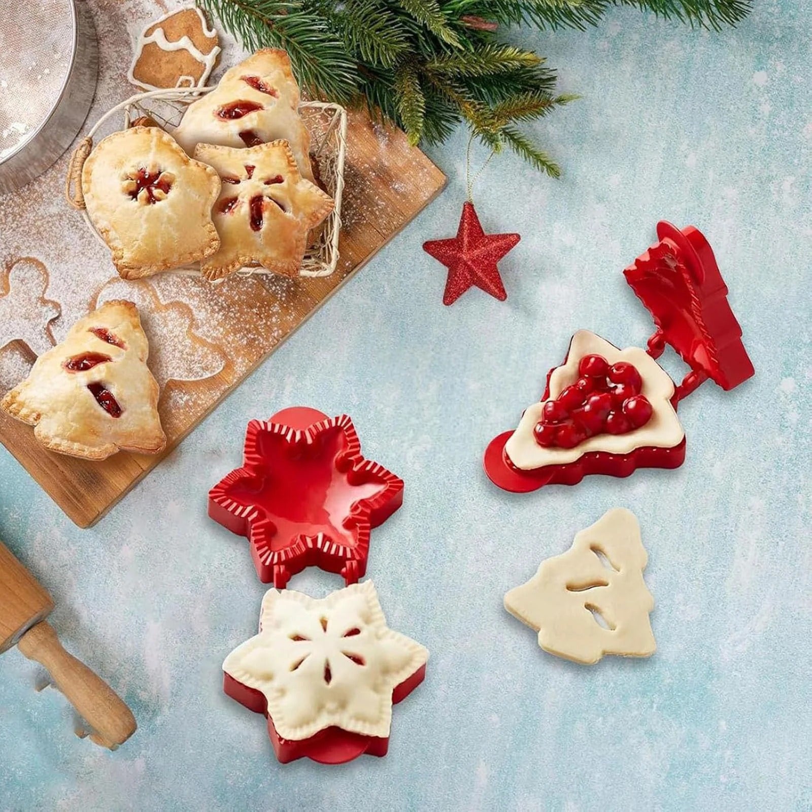 3Pc Christmas One-press Hand Pie Maker