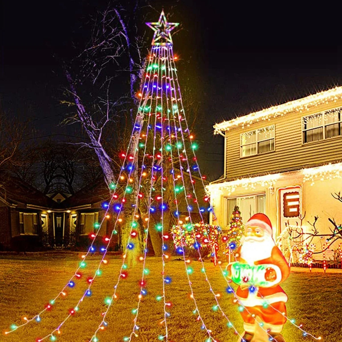 Christmas Tree Waterfall Lights