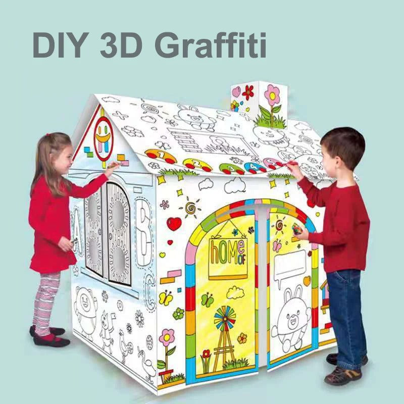 DIY Graffiti Christmas Cottage