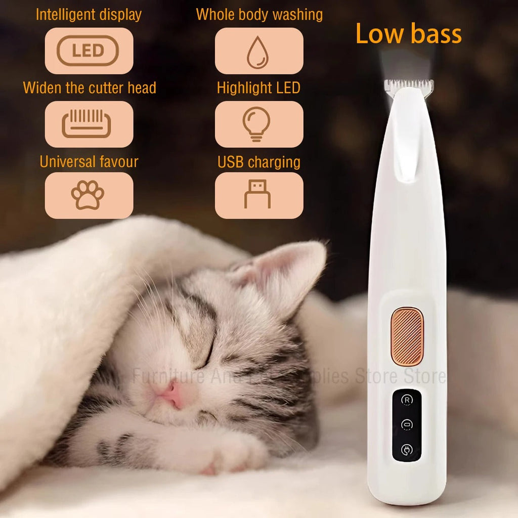 Portable Dog Paw Trimmer – Wireless, Low-Noise Grooming Clipper for Paws, Face, and Ears