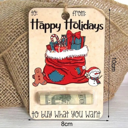 Wooden Christmas Money Holder