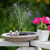 Solar-Powered Fountain Pump with 6 Nozzles & 2 Connector Heads – Ideal for Bird Baths, Ponds, and Gardens