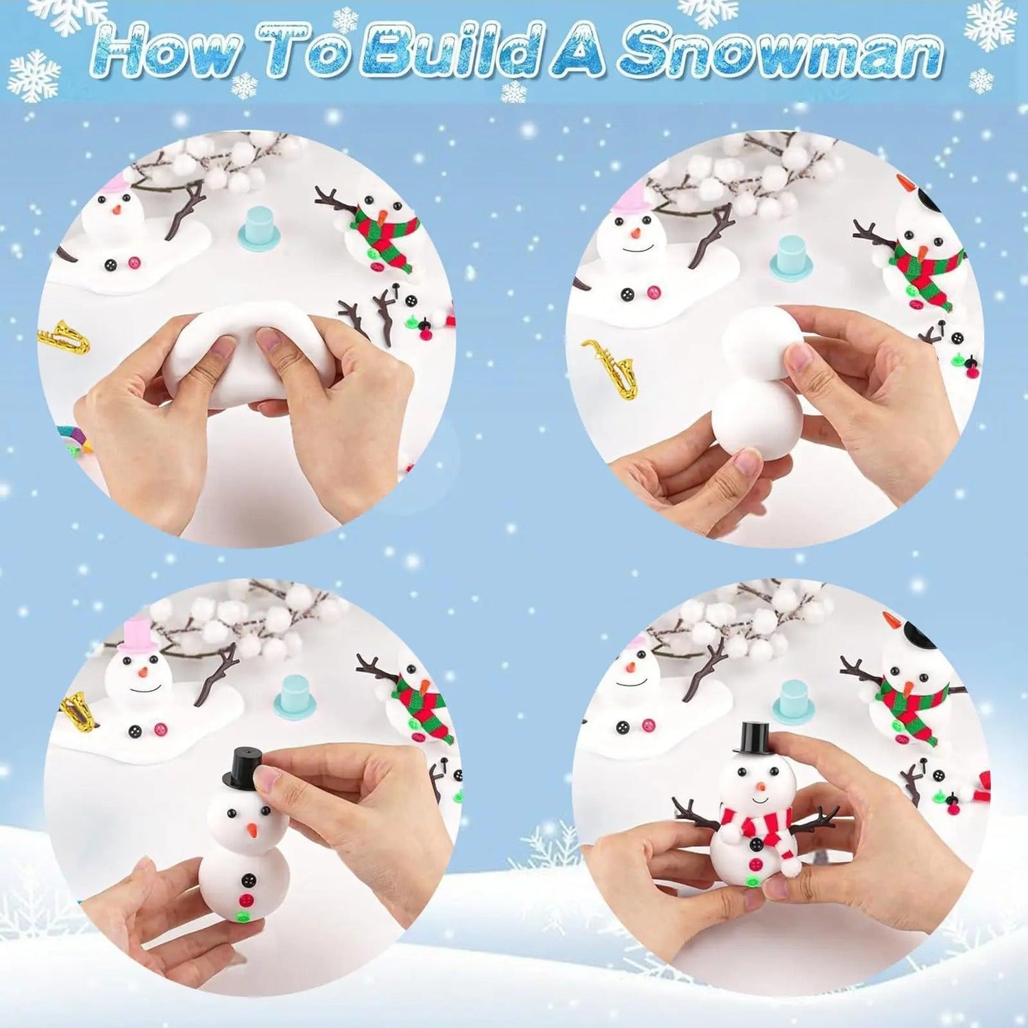 86 pc Build a Snowman Clay Kit Set