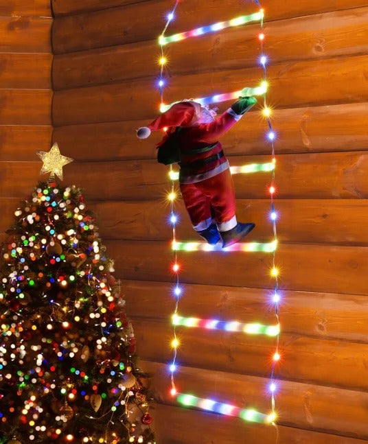 Santa Claus Climbing Ladder Light