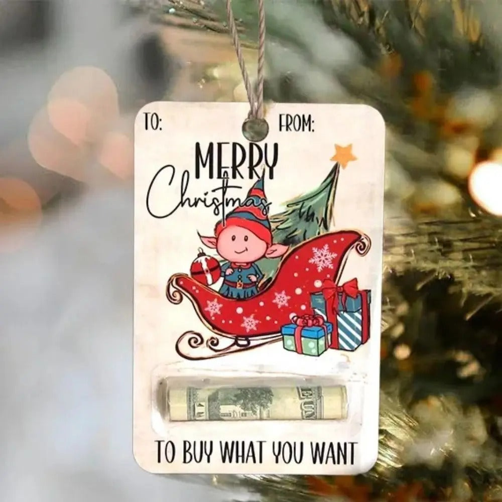 Wooden Christmas Money Holder