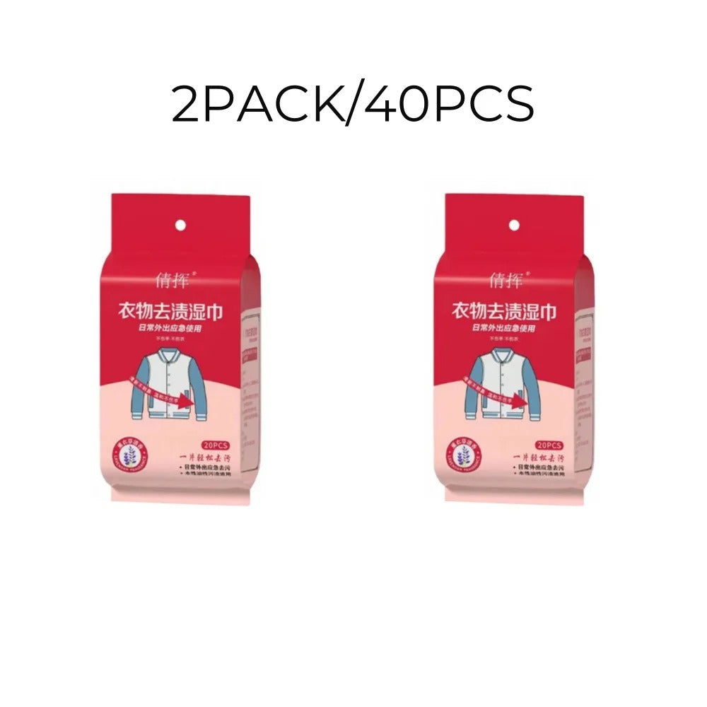 Clothes Cleaning Wipes – Portable Stain Remover Wipes for Jackets, Shoes & Clothing (20pcs)